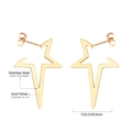 Detail of gold-plated stainless steel star earrings showing dimensions 23.2mm x 35.5mm - Star-Gold(EA518901G)
