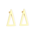 Minimalist geometric gold hollow triangle stud earrings in high-polished stainless steel - Gold Hollow Isosceles Triangle (EA545901G)