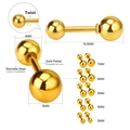 Classic gold-plated stainless steel ball stud earrings with screw backs in five sizes - 5mm / Gold