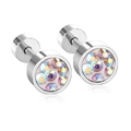 Paio di orecchini a perno in acciaio inossidabile con cristalli AB scintillanti - Argento Cristallo AB (EA60346CS)