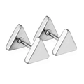 Minimalist silver triangle stud earrings in polished stainless steel for women - Silver