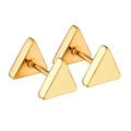 Minimalist triangle stud earrings in polished gold-plated stainless steel for women - Gold