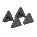 Minimalist black stainless steel triangle stud earrings with polished mirror finish for unisex - Black