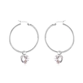 Gepolijste zilveren hart-oorbellen met heldere fonkelende zirkonia-kristallen - Hart Zirkonia (EA525302S) / Zilver