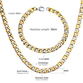 Detail der 8mm Gold und Silber Edelstahl Gliederkette Halskette und Armband Set - Mischfarbene Halskette 50cm und Armband 22cm / Breite 8mm
