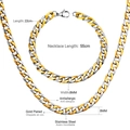 Dettaglio del set catena cubana bicolore oro e argento da 8mm con misure indicate - Collana Colore Misto 55cm e Bracciale 22cm / Larghezza 8mm
