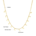 Detail of gold plated stainless steel necklace with crescent charms, length 45cm - Gold Crescent Style (NE245901G)