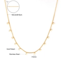 Detail of gold plated stainless steel necklace featuring small star pendants and 40+5cm chain - Gold 3D Five-pointed Star (NE245701G)
