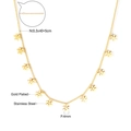 Detailed specs of gold plated stainless steel floral necklace with 4mm flower charms - Gold Hollow Flower (NE247001G) / Gold