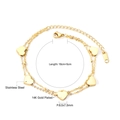 Detail view of 14K gold plated stainless steel bracelet with 18cm+5cm size specifications - Gold (BR234101K)