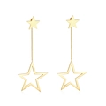 Pendientes de borla larga en acero inoxidable dorado con colgantes de estrella - Dorado (EA545501G)