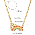 Collar de acero inoxidable chapado en oro con colgante de sol arcoíris y medidas de joya - Estilo Sol Arcoíris (NE27960MG) / Dorado