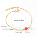 Détail de la chaîne en acier doré 18k avec pendentif tomate et plaque gravée - Thème Tomate (BR24120EG)
