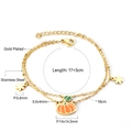 Détails du bracelet double couche en acier inoxydable avec citrouille et fleurs - Thème Citrouille Double Couche (BR24190LG)
