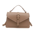 Modische khakifarbene Handtasche mit goldener Schnalle und Griff für Damen im Trend - Khaki