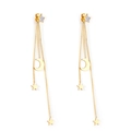Orecchini dorati con stelle e lune e lunghe nappe in stile minimalista coreano - Oro / Stella Luna (EA548201)