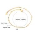 Fußkettchen aus vergoldetem Edelstahl mit 4mm Perlen und Herzanhänger für Damen - Goldene Rundperle Modell (AN106801G)