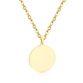 Minimalist gold round pendant necklace with polished stainless steel geometric charm - Round Shape (NE103201G) / Gold