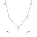 Ensemble bijoux minimaliste en acier argenté avec cinq pendentifs cœur et puces d'oreilles - Style Cœur Argenté (SE251001S)
