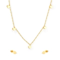 Ensemble de bijoux minimalistes en acier doré avec collier et boucles d'oreilles cœur - Style Cœur Doré (SE251001G)