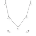Ensemble bijoux en acier inoxydable argenté avec pendentifs et boucles d'oreilles triangles - Style Triangle Argenté (SE251101S)