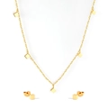 Parure minimaliste en acier inoxydable doré avec de petits pendentifs cubiques - Style Cube Doré (SE251401G)