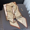Sciarpa di seta con motivo Paisley beige e marrone per capelli o decorazione borse - 15*150cm / Bianco Sporco