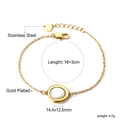 Gold stainless steel bracelet with 14.4mm white shell pendant and technical size guide - Bracelet (BR25460AG) / Gold