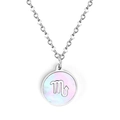 Collier signe Scorpion en argent avec pendentif en nacre irisée pour femme élégante - Argent Scorpion