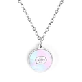 Collier signe Cancer en argent avec pendentif nacre irisante sur chaîne fine - Argent Cancer