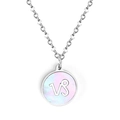 Collier signe Capricorne en argent avec pendentif nacre colorée et chaîne o-link - Argent Capricorne