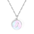 Collier en acier inoxydable argenté avec pendentif Sagittaire en nacre scintillante - Argent Sagittaire