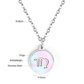 Collier Vierge en acier inoxydable antiallergique avec pendentif en nacre et chaîne 45cm - Argent Vierge