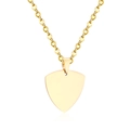 Polished gold stainless steel geometric triangle pendant with glossy mirror finish - Pick Shape (NE108401G) / Gold