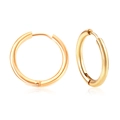 Polished gold stainless steel geometric hoop earrings with a secure clasp closure - 8mm / Gold