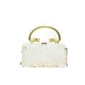 Acryl-Box-Clutch mit goldenem Drachengriff und strukturierter Eis-Crackle-Optik - Transparent