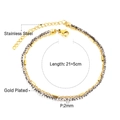 Detailansicht der doppellagigen 18k vergoldeten Edelstahl-Fußkette mit grauen Perlenketten - Doppellagige Graue Perle (AN10910BG)
