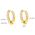 Vergoldete Edelstahl-Ohrringe mit 6 mm dekorativen Perlen-Akzenten für Damen - Goldton Mit Perlen / 16mm