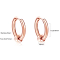 Polierte Edelstahl-Ohrringe mit Roségold-Beschichtung und einer dekorativen 6mm Perle - Roségold mit Perle / 16mm