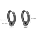 Schwarze Edelstahl-Creolen mit 6mm Schiebeperlen für Herren und Damen im Unisex-Stil - Schwarz mit Perle / 16mm