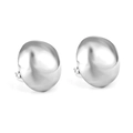 Minimalist silver irregular semi-circle stud earrings with liquid metal mirror finish - 20mm Half Steel Ball Studs (EA576901S)-Silver