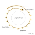 Detaillierte Größenangaben für das goldene Kreuz-Fußkettchen mit 21+5cm Länge und Anhänger - Kreuz-Anhänger-Stil (AN116801G)
