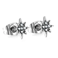 Eleganti orecchini a lobo a stella a otto punte in argento con zirconi scintillanti - Stile Stella a Otto Punte Argento (EA138702S)