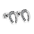 Orecchini a lobo a ferro di cavallo in argento con zirconi e finitura lucida - Stile Ferro di Cavallo Argento (EA139102S)