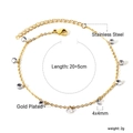 Détail d'une chaîne de cheville en acier inoxydable doré avec zircon cubique de 4mm - Zircone Blanc - Plaqué Or