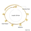 Details zum vergoldeten Edelstahl-Fußkettchen mit Kirsch-Anhängern und 20+5cm langer Kette - Kirsch-Anhänger-Stil (AN118001G)
