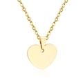 Polished 18K gold heart pendant necklace with mirror finish on fine cable chain - Heart Shape (NE108301G) / Gold