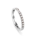 Silver stainless steel ring with a row of clear cubic zirconia in a channel setting - US 7 / Silver