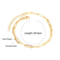 Gold plated stainless steel paperclip chain anklet with adjustable lobster clasp - Paperclip Chain (AN106501G)