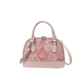 Bolso rosa con forma de concha, estampado floral blanco y correa ajustable - Rosa